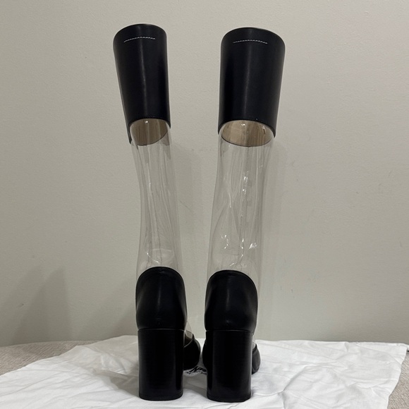 Maison Martin Margiela Black and Clear Heeled Boots - Picture 5 of 6